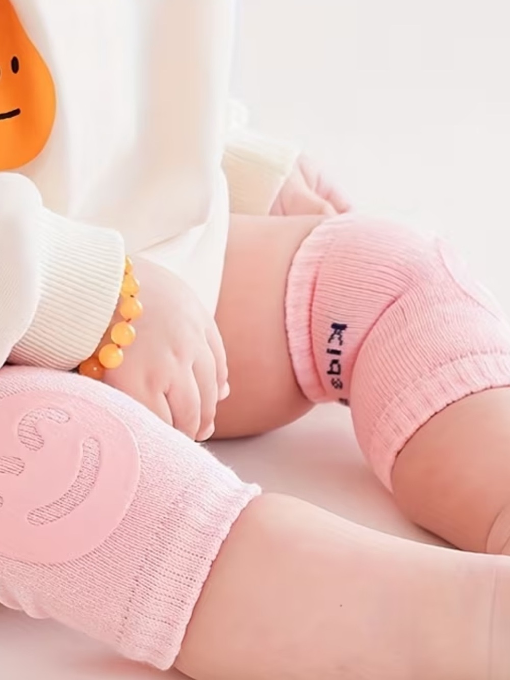 Baby Pink Knee Protectors for Crawling - Soft Stretch Mittens by